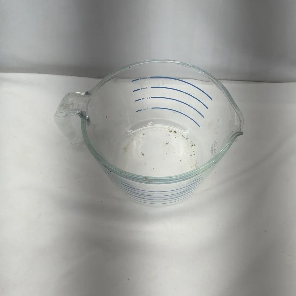Pyrex‎ Corning Measuring 4 Cup Blue M-320 Open Handle Batter Bowl Vintage USA